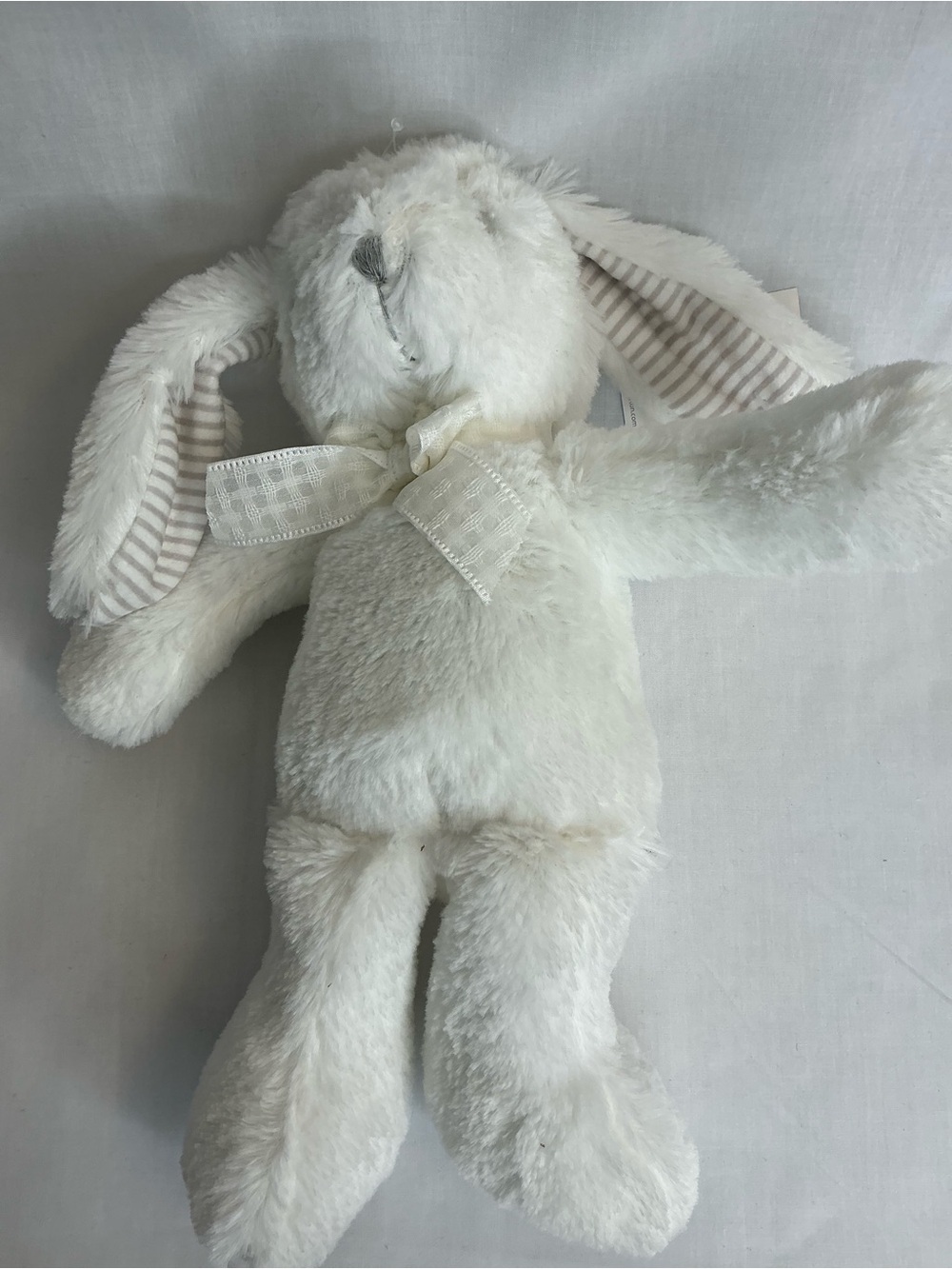 2132 - Plush White Bunny Stuffed Animal - Soft Cuddly Rabbit